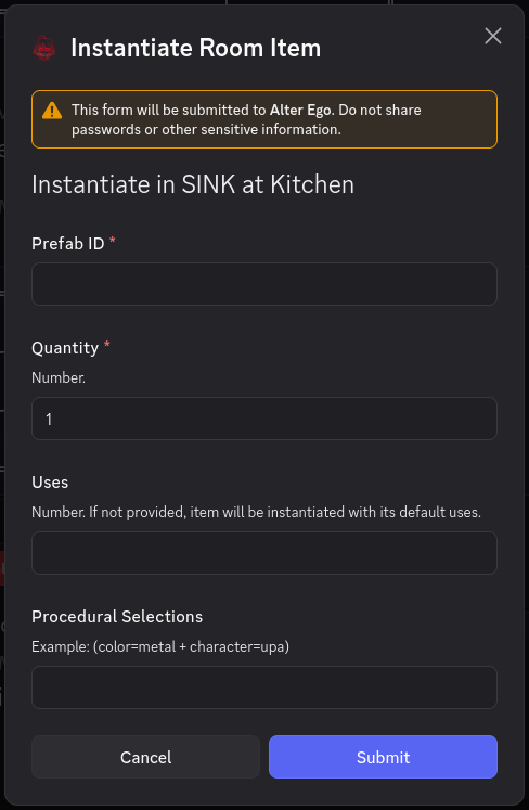 An example of a Modal with text input components